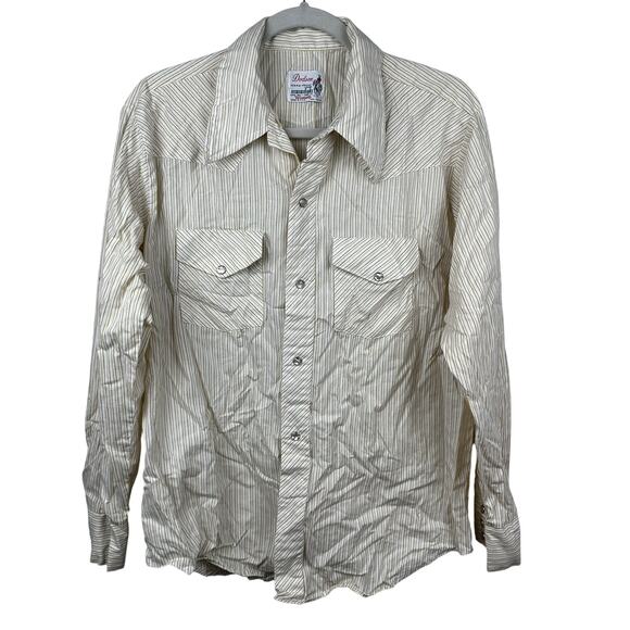 Dodson Men's Pearl Snap Shirt Vintage 60's Long Tail Western Rodeo USA 16 /16.5 - Picture 1 of 11